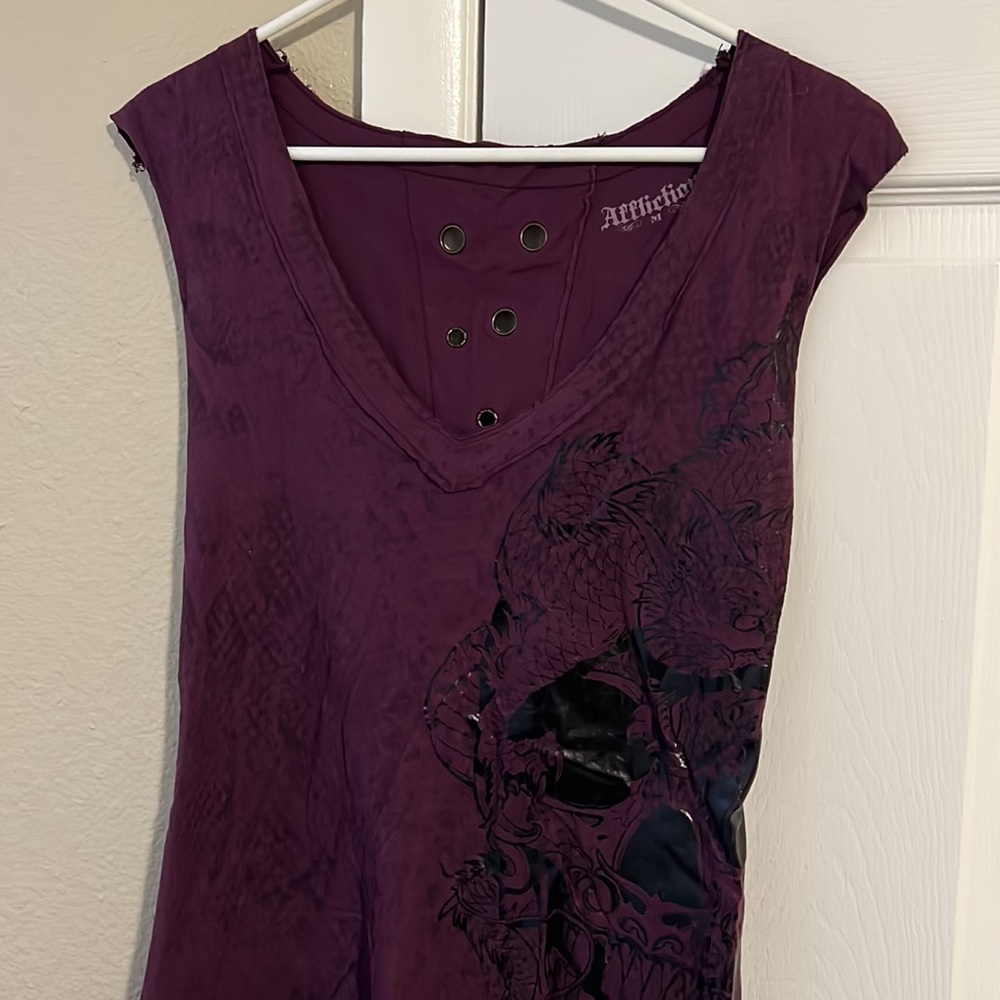 Affliction long tunic shirt size medium